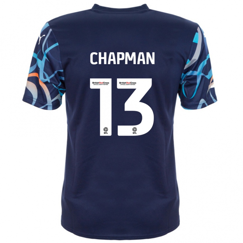 Kandiny Hombre Camiseta Mackenzie Chapman #13 Azul Marino 2ª Equipación 2024/25 La Camisa Chile