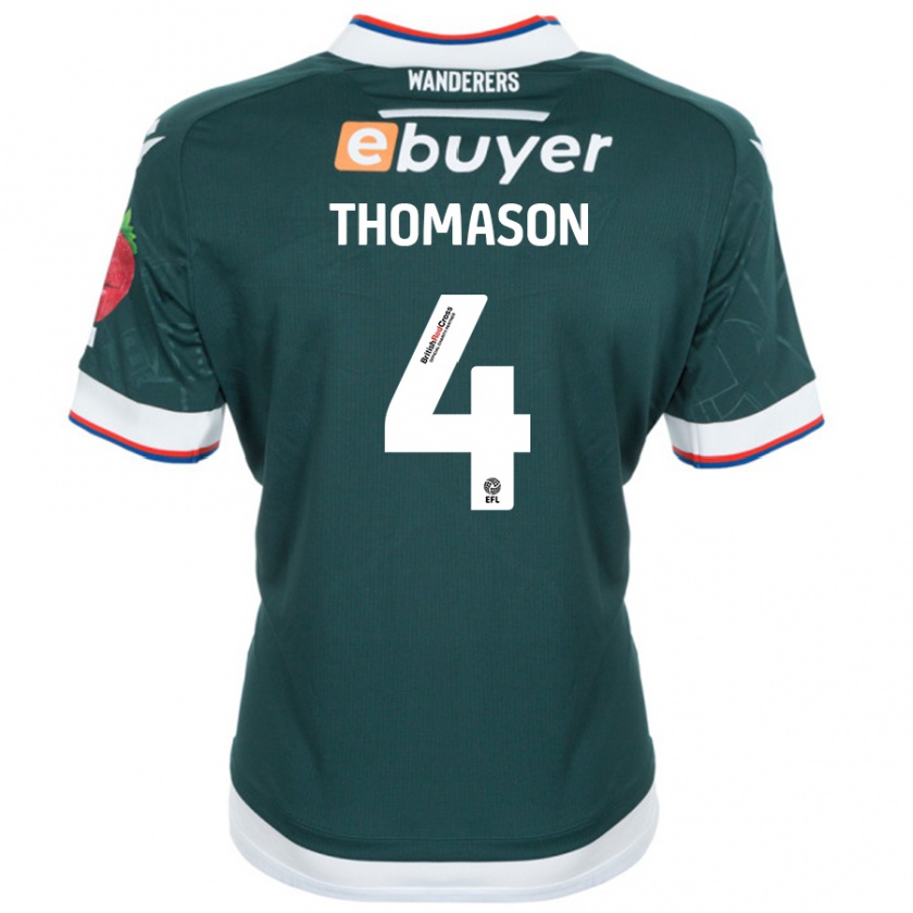 Kandiny Hombre Camiseta George Thomason #4 Verde Oscuro 2ª Equipación 2024/25 La Camisa Chile