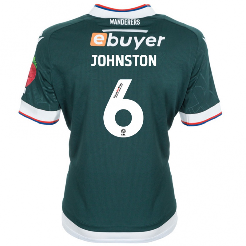 Kandiny Hombre Camiseta George Johnston #6 Verde Oscuro 2ª Equipación 2024/25 La Camisa Chile