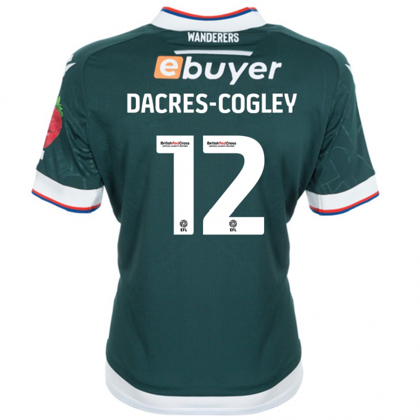 Kandiny Hombre Camiseta Josh Dacres-Cogley #12 Verde Oscuro 2ª Equipación 2024/25 La Camisa Chile