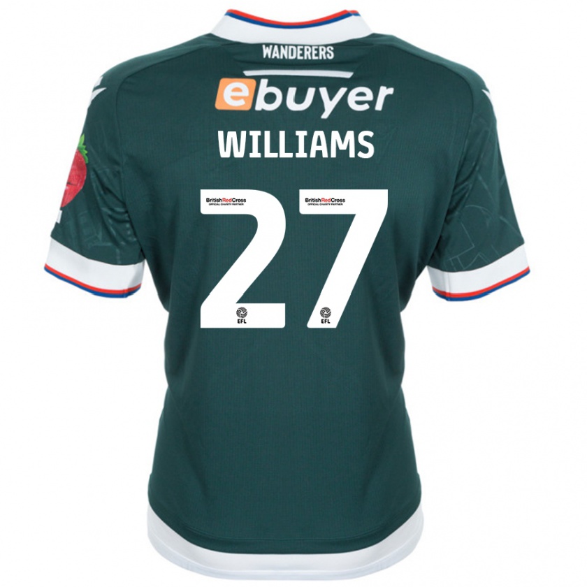 Kandiny Hombre Camiseta Randell Williams #27 Verde Oscuro 2ª Equipación 2024/25 La Camisa Chile