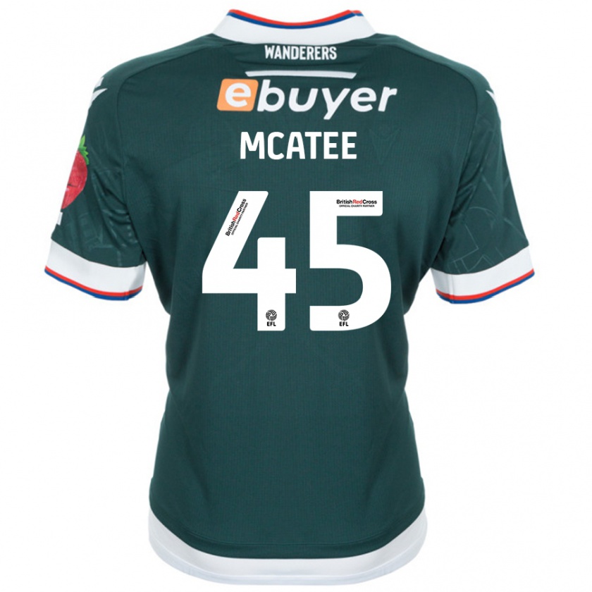 Kandiny Hombre Camiseta John Mcatee #45 Verde Oscuro 2ª Equipación 2024/25 La Camisa Chile