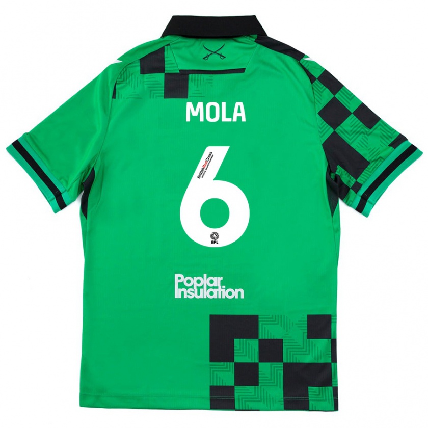 Kandiny Hombre Camiseta Clinton Mola #6 Verde Negro 2ª Equipación 2024/25 La Camisa Chile