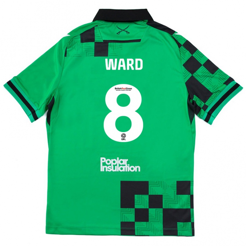 Kandiny Hombre Camiseta Grant Ward #8 Verde Negro 2ª Equipación 2024/25 La Camisa Chile