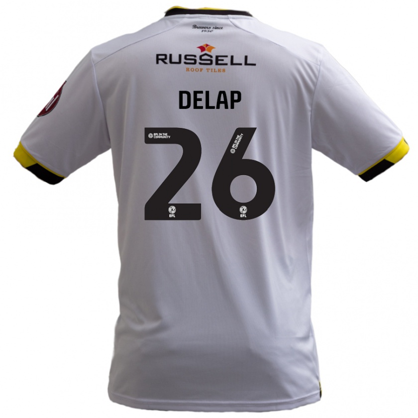 Kandiny Hombre Camiseta Finn Delap #26 Blanco 2ª Equipación 2024/25 La Camisa Chile