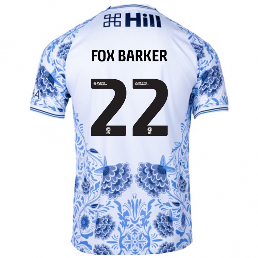 Kandiny Hombre Camiseta Mistie Fox-Barker #22 Blanco Azul 2ª Equipación 2024/25 La Camisa Chile