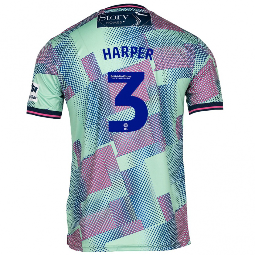 Kandiny Hombre Camiseta Cameron Harper #3 Verde 2ª Equipación 2024/25 La Camisa Chile