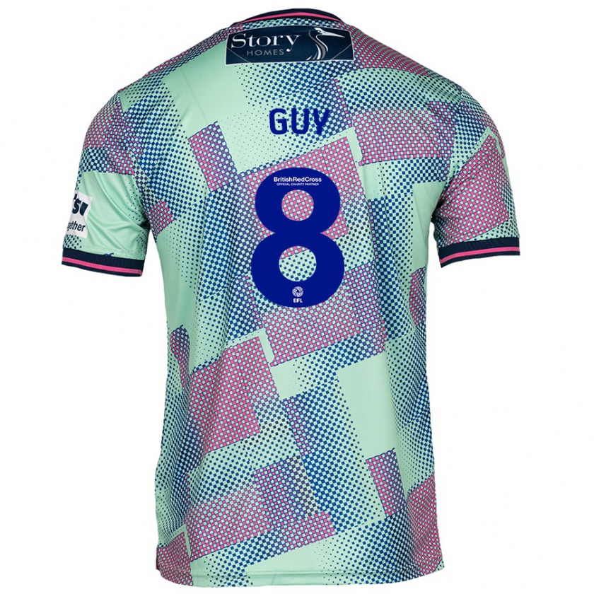 Kandiny Hombre Camiseta Callum Guy #8 Verde 2ª Equipación 2024/25 La Camisa Chile