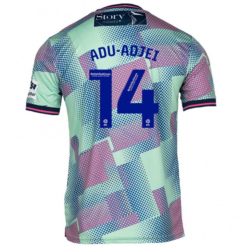 Kandiny Hombre Camiseta Daniel Adu-Adjei #14 Verde 2ª Equipación 2024/25 La Camisa Chile