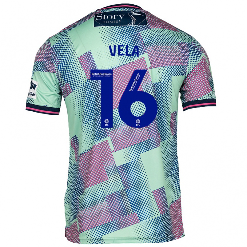 Kandiny Hombre Camiseta Josh Vela #16 Verde 2ª Equipación 2024/25 La Camisa Chile