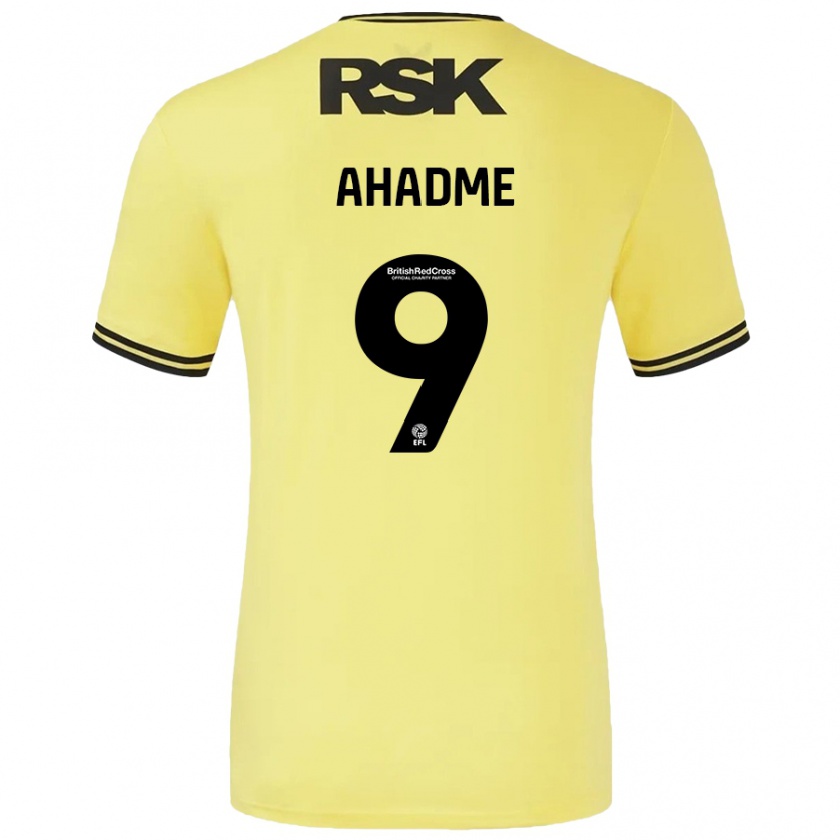 Kandiny Hombre Camiseta Gassan Ahadme #9 Amarillo Negro 2ª Equipación 2024/25 La Camisa Chile