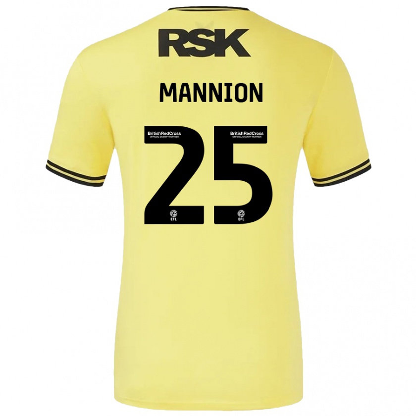 Kandiny Hombre Camiseta Will Mannion #25 Amarillo Negro 2ª Equipación 2024/25 La Camisa Chile