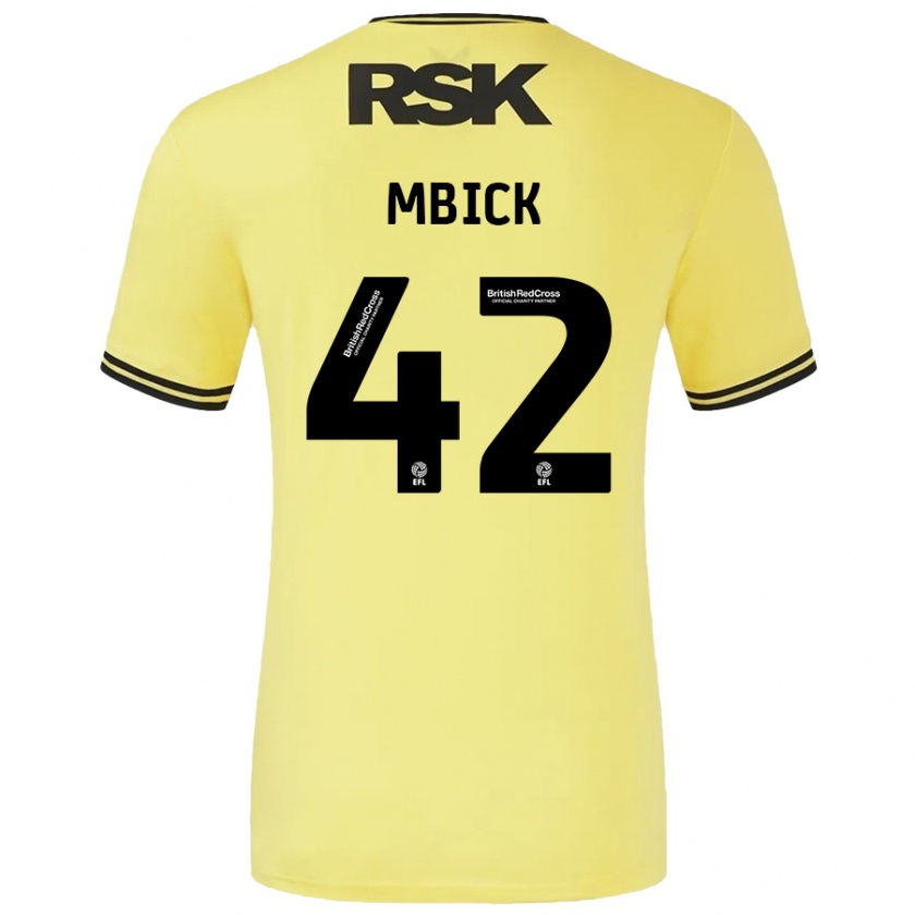 Kandiny Hombre Camiseta Micah Mbick #42 Amarillo Negro 2ª Equipación 2024/25 La Camisa Chile