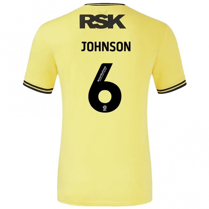 Kandiny Hombre Camiseta Melissa Johnson #6 Amarillo Negro 2ª Equipación 2024/25 La Camisa Chile