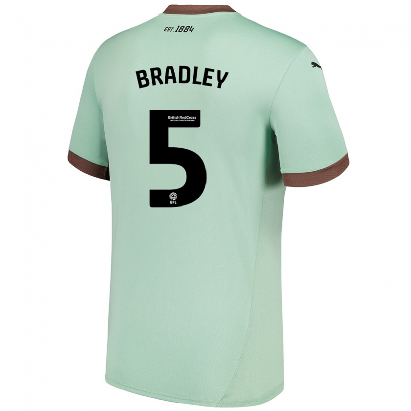 Kandiny Hombre Camiseta Sonny Bradley #5 Verde Pálido 2ª Equipación 2024/25 La Camisa Chile