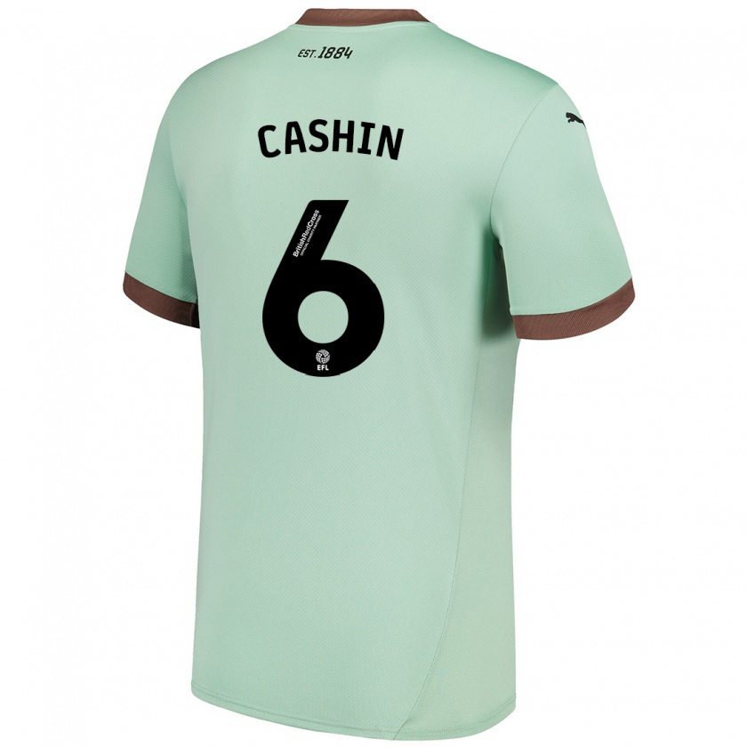 Kandiny Hombre Camiseta Eiran Cashin #6 Verde Pálido 2ª Equipación 2024/25 La Camisa Chile