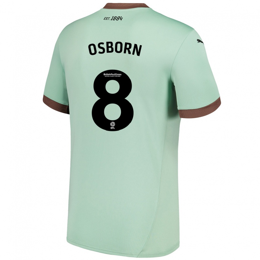 Kandiny Hombre Camiseta Ben Osborn #8 Verde Pálido 2ª Equipación 2024/25 La Camisa Chile