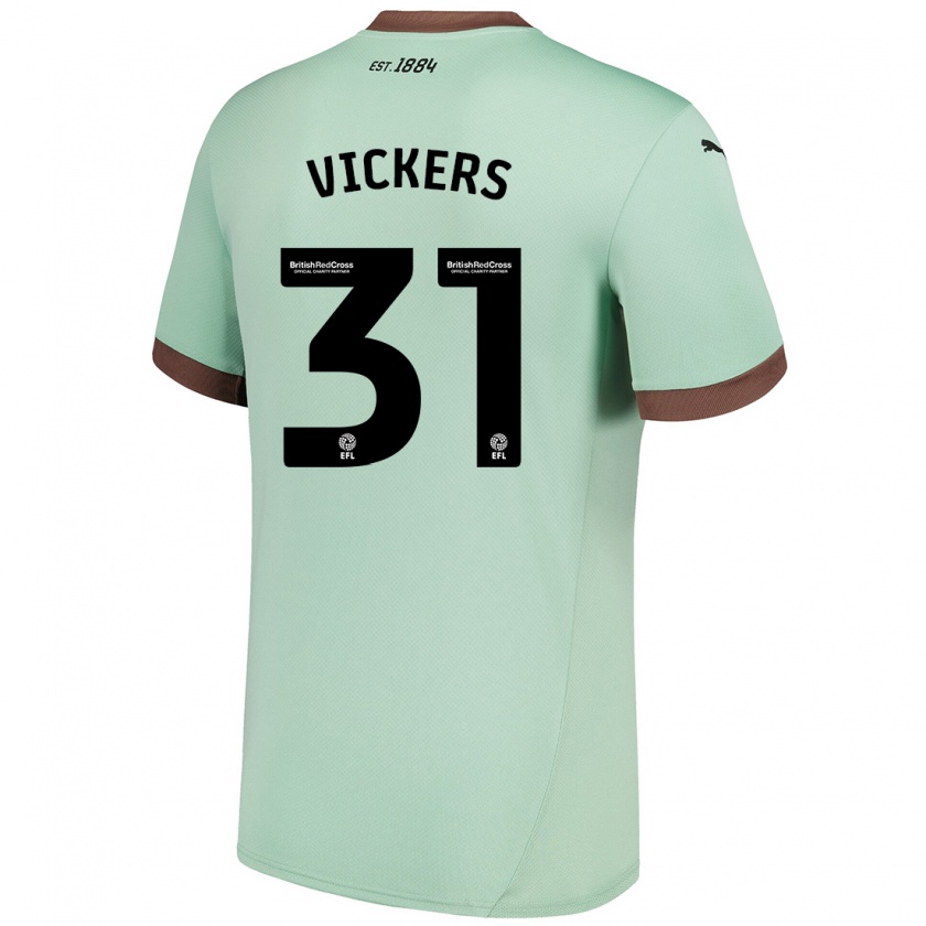 Kandiny Hombre Camiseta Josh Vickers #31 Verde Pálido 2ª Equipación 2024/25 La Camisa Chile