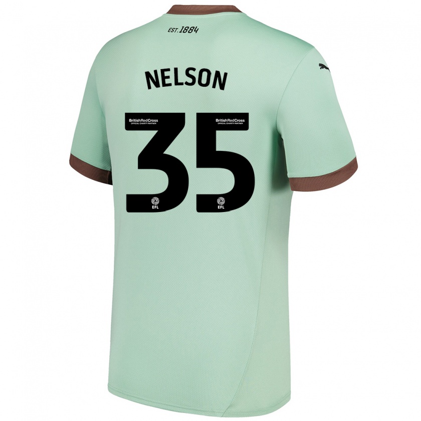 Kandiny Hombre Camiseta Curtis Nelson #35 Verde Pálido 2ª Equipación 2024/25 La Camisa Chile