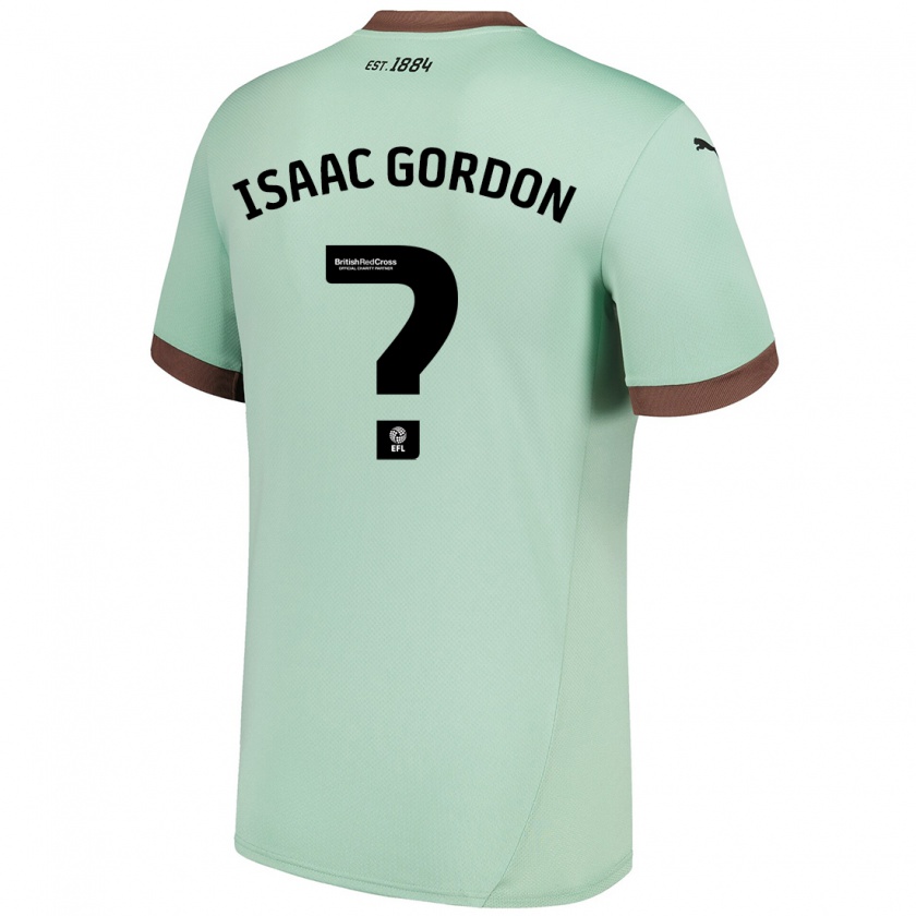 Kandiny Hombre Camiseta Isaac Gordon #0 Verde Pálido 2ª Equipación 2024/25 La Camisa Chile