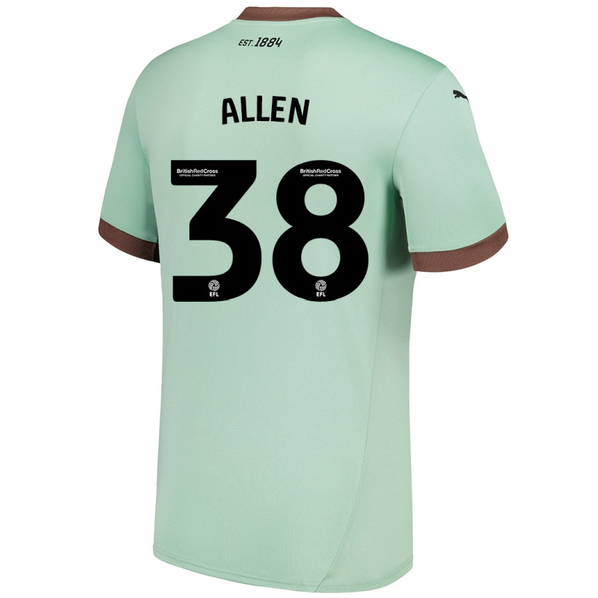 Kandiny Hombre Camiseta Cruz Allen #38 Verde Pálido 2ª Equipación 2024/25 La Camisa Chile