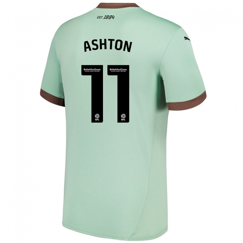 Kandiny Hombre Camiseta Eleanor Ashton #11 Verde Pálido 2ª Equipación 2024/25 La Camisa Chile