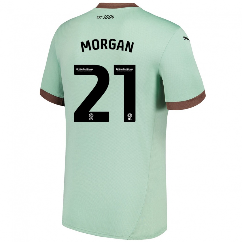 Kandiny Hombre Camiseta Sarah Morgan #21 Verde Pálido 2ª Equipación 2024/25 La Camisa Chile