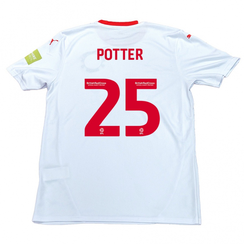 Kandiny Hombre Camiseta Finley Potter #25 Blanco 2ª Equipación 2024/25 La Camisa Chile