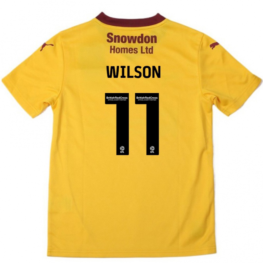 Kandiny Hombre Camiseta James Wilson #11 Naranja Borgoña 2ª Equipación 2024/25 La Camisa Chile