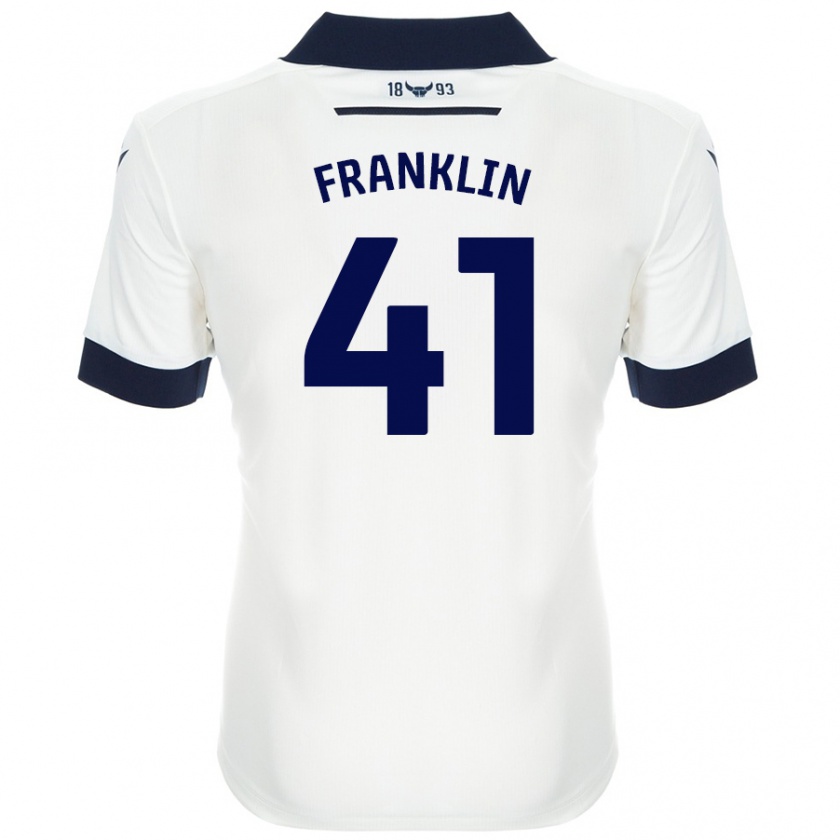 Kandiny Hombre Camiseta George Franklin #41 Blanco Azul Marino 2ª Equipación 2024/25 La Camisa Chile