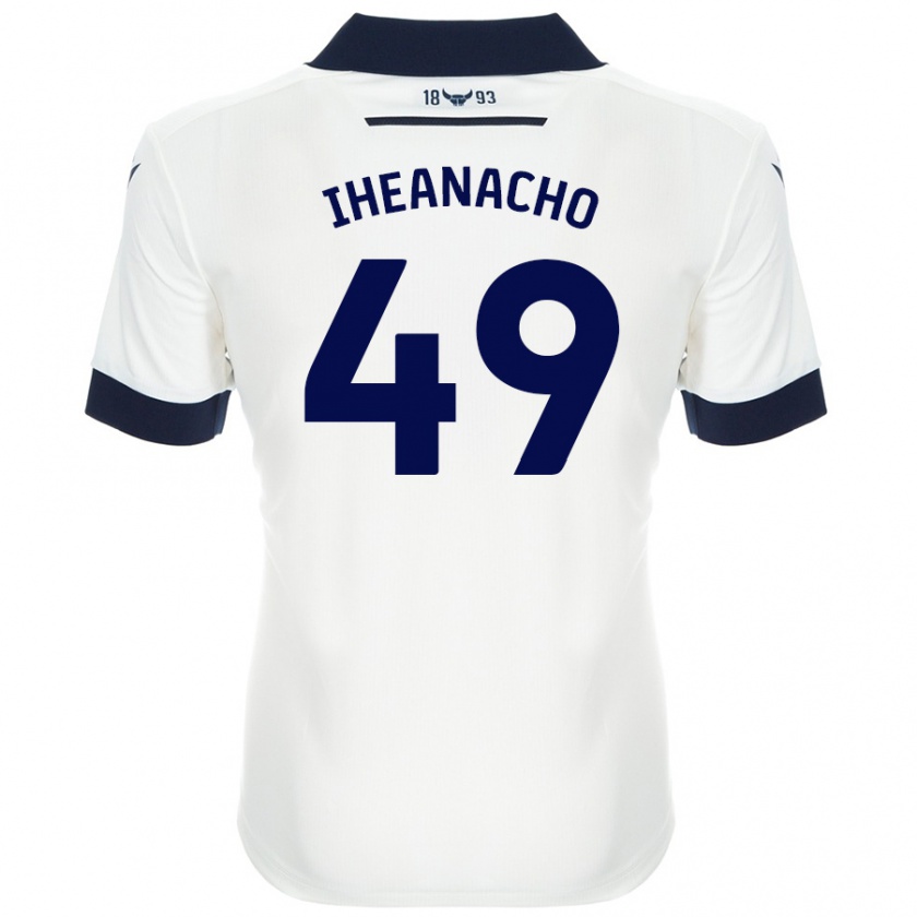 Kandiny Hombre Camiseta Josh Iheanacho #49 Blanco Azul Marino 2ª Equipación 2024/25 La Camisa Chile