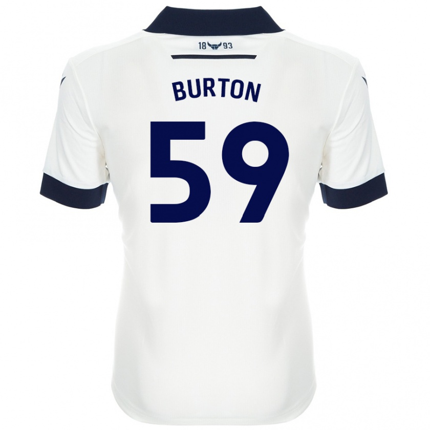 Kandiny Hombre Camiseta Kasway Burton #59 Blanco Azul Marino 2ª Equipación 2024/25 La Camisa Chile