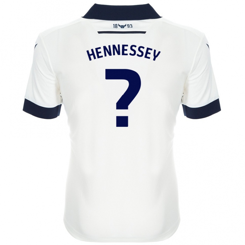 Kandiny Hombre Camiseta Laura Hennessey #0 Blanco Azul Marino 2ª Equipación 2024/25 La Camisa Chile