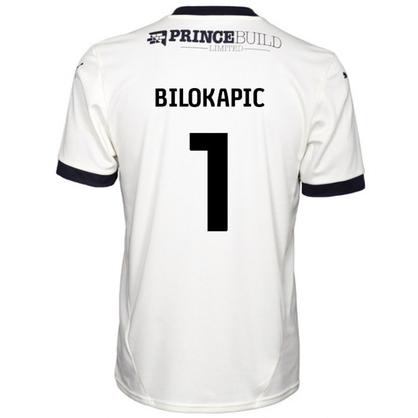 Kandiny Hombre Camiseta Nicholas Bilokapic #1 Blanquecino Negro 2ª Equipación 2024/25 La Camisa Chile