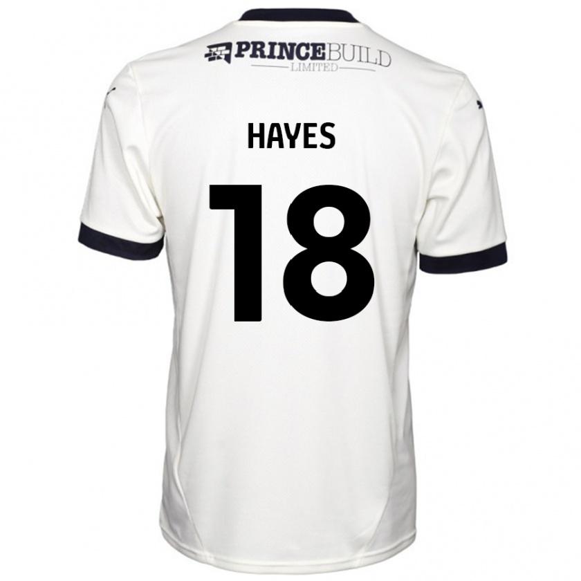 Kandiny Hombre Camiseta Cian Hayes #18 Blanquecino Negro 2ª Equipación 2024/25 La Camisa Chile