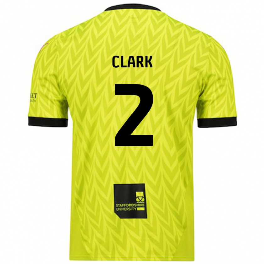 Kandiny Hombre Camiseta Mitch Clark #2 Verde Fluorescente 2ª Equipación 2024/25 La Camisa Chile