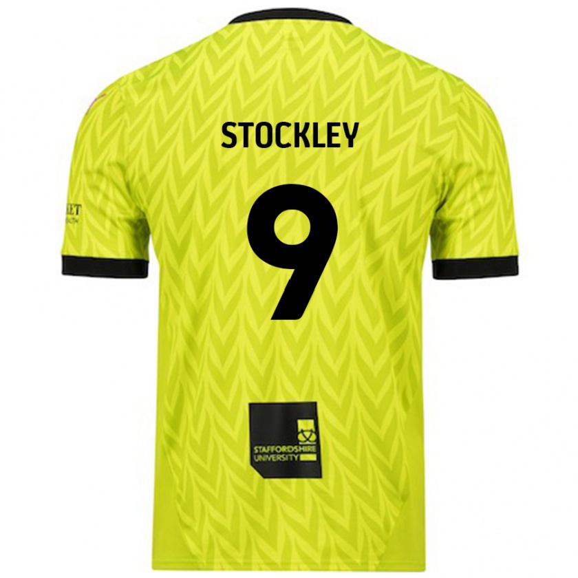 Kandiny Hombre Camiseta Jayden Stockley #9 Verde Fluorescente 2ª Equipación 2024/25 La Camisa Chile