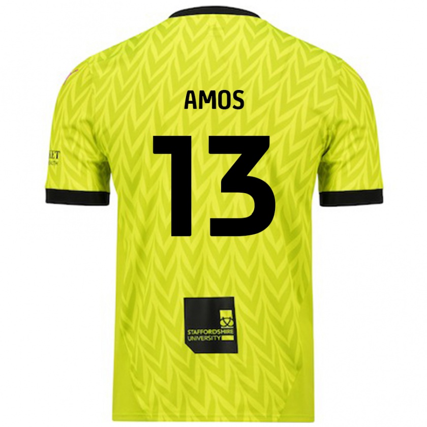 Kandiny Hombre Camiseta Ben Amos #13 Verde Fluorescente 2ª Equipación 2024/25 La Camisa Chile