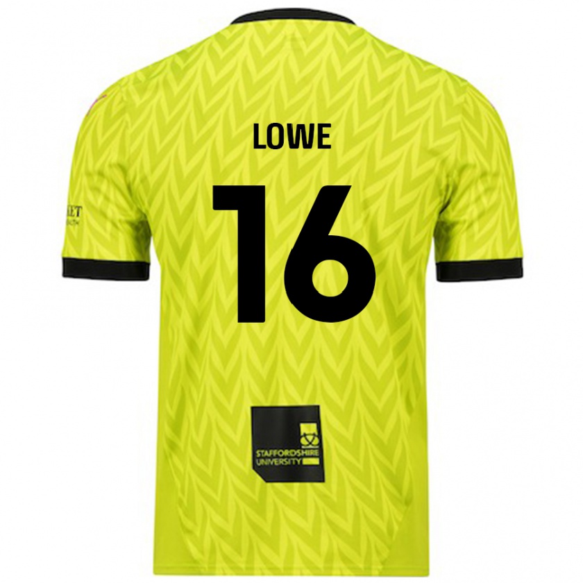 Kandiny Hombre Camiseta Jason Lowe #16 Verde Fluorescente 2ª Equipación 2024/25 La Camisa Chile