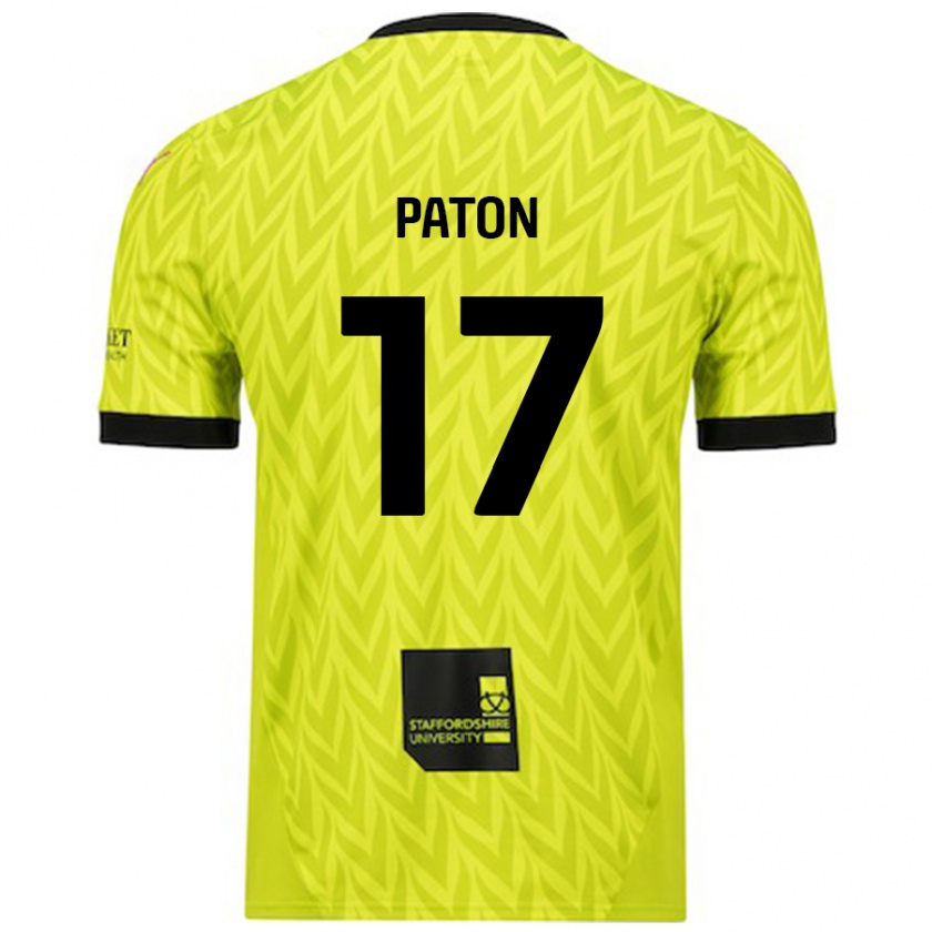 Kandiny Hombre Camiseta Ruari Paton #17 Verde Fluorescente 2ª Equipación 2024/25 La Camisa Chile