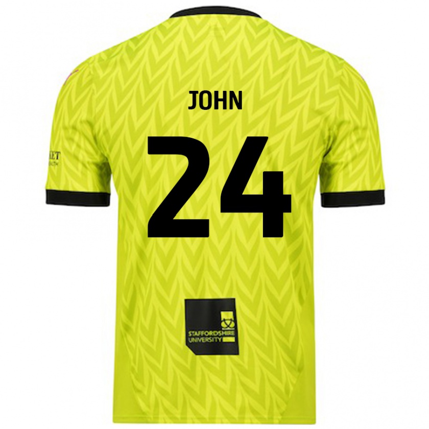 Kandiny Hombre Camiseta Kyle John #24 Verde Fluorescente 2ª Equipación 2024/25 La Camisa Chile