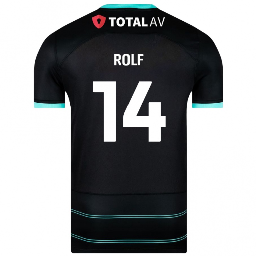 Kandiny Hombre Camiseta Annie Rolf #14 Negro 2ª Equipación 2024/25 La Camisa Chile