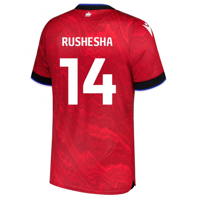 Kandiny Hombre Camiseta Tivonge Rushesha #14 Rojo Negro 2ª Equipación 2024/25 La Camisa Chile