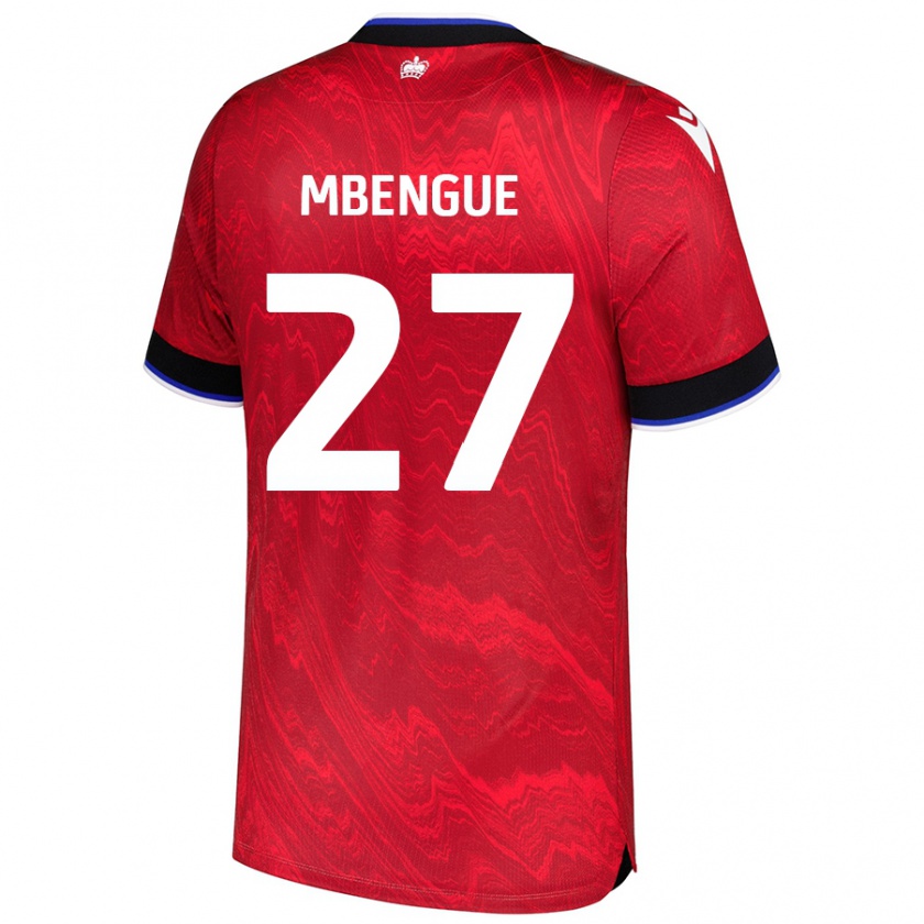 Kandiny Hombre Camiseta Amadou Salif Mbengue #27 Rojo Negro 2ª Equipación 2024/25 La Camisa Chile