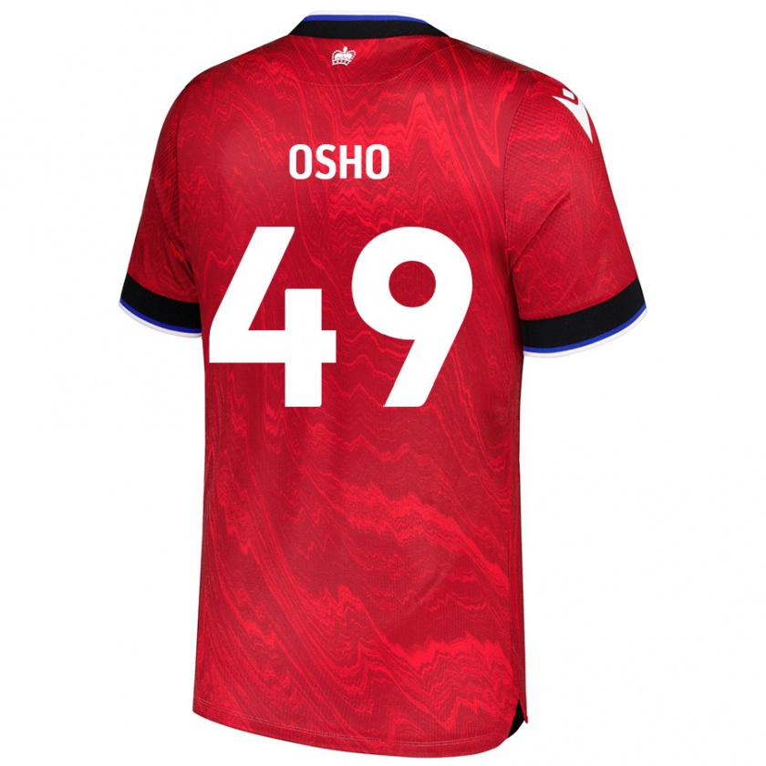 Kandiny Hombre Camiseta Emmanuel Osho #49 Rojo Negro 2ª Equipación 2024/25 La Camisa Chile