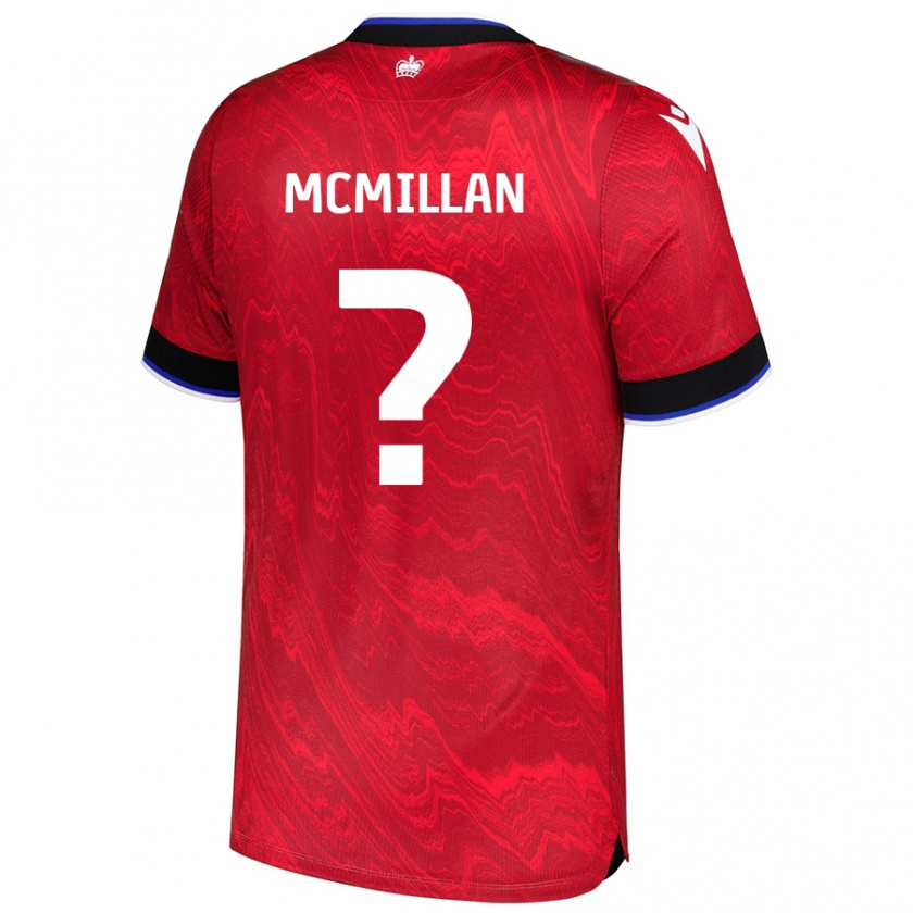 Kandiny Hombre Camiseta Maddox Mcmillan #0 Rojo Negro 2ª Equipación 2024/25 La Camisa Chile