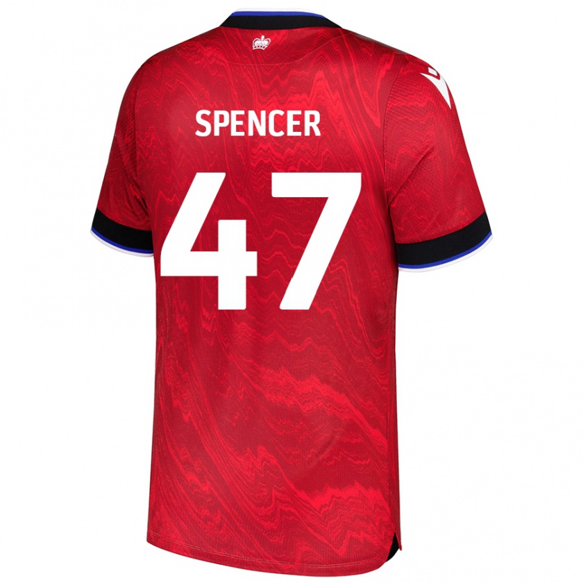 Kandiny Hombre Camiseta Shay Spencer #47 Rojo Negro 2ª Equipación 2024/25 La Camisa Chile