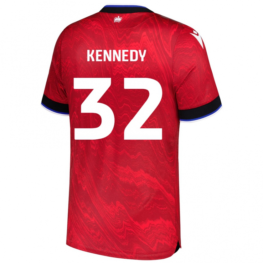 Kandiny Hombre Camiseta Stevie Kennedy #32 Rojo Negro 2ª Equipación 2024/25 La Camisa Chile