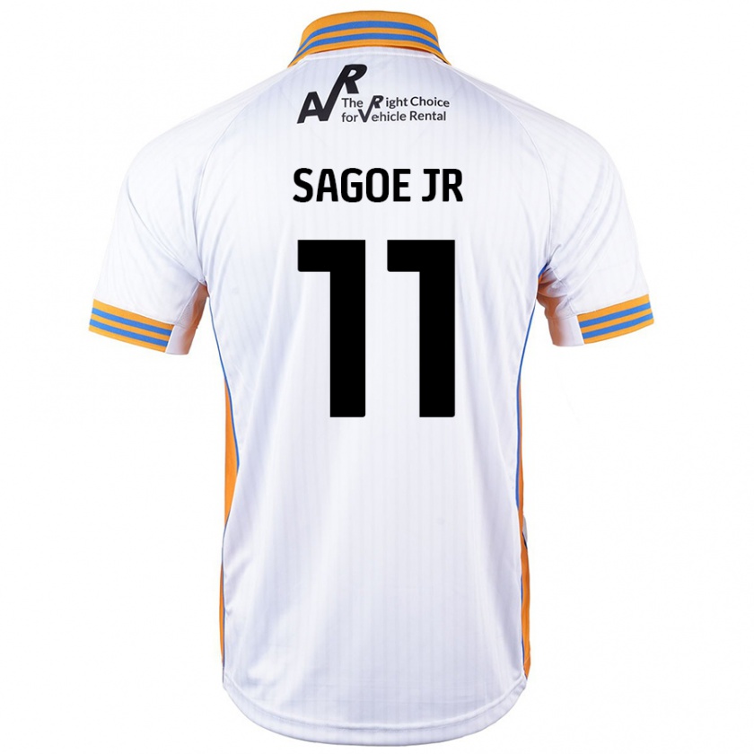 Kandiny Hombre Camiseta Charles Sagoe Jr #11 Blanco 2ª Equipación 2024/25 La Camisa Chile