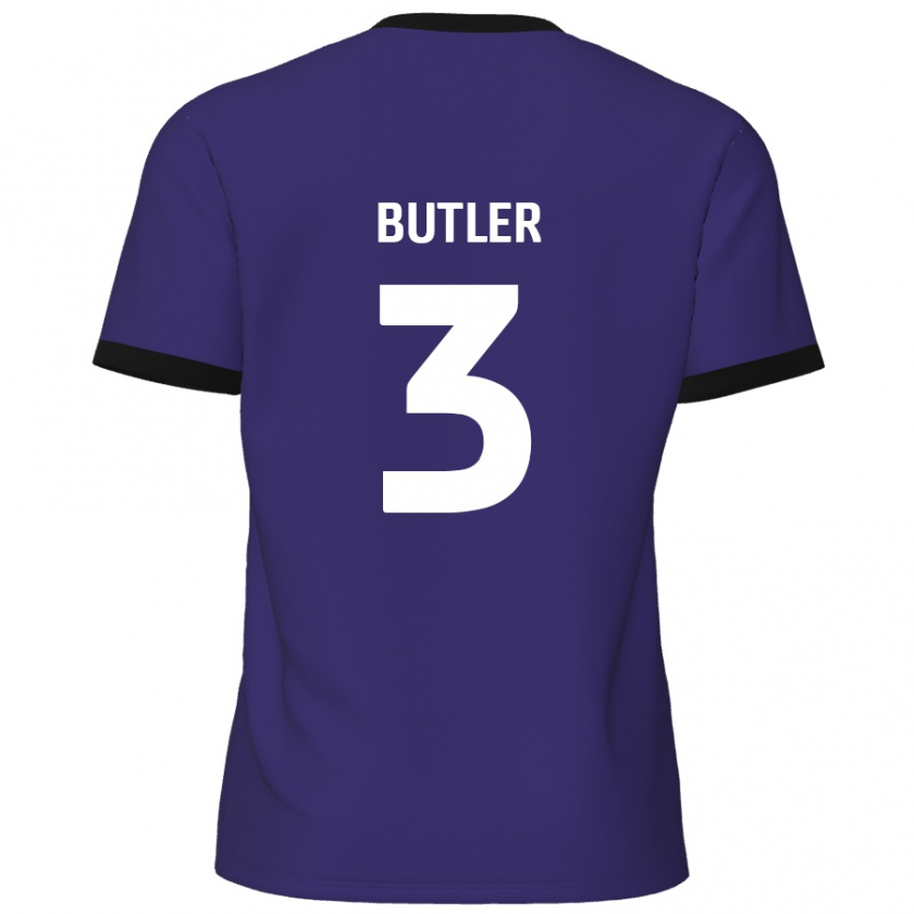 Kandiny Hombre Camiseta Dan Butler #3 Púrpura 2ª Equipación 2024/25 La Camisa Chile